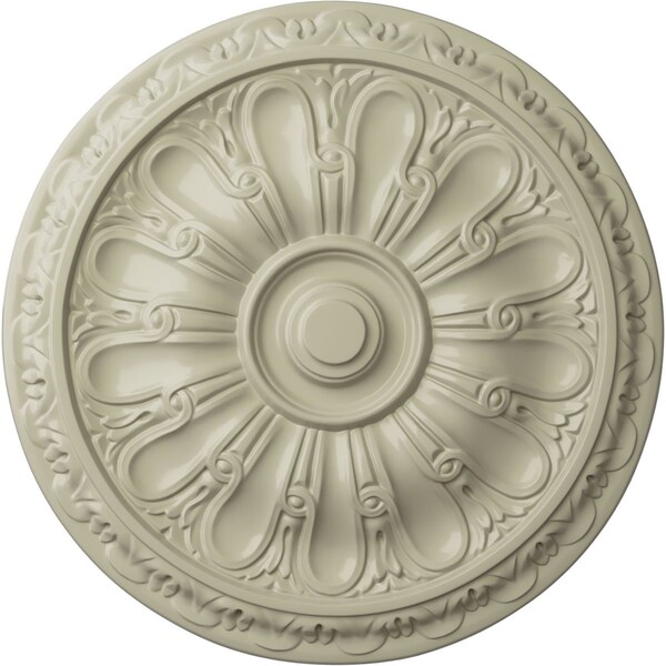 Ekena Millwork Kirke Ceiling Medallion (Fits Canopies up to 3 3/4"), Hand-Painted Clear Yellow, 15 3/4"OD x 5/8"P CM16KICYF - main